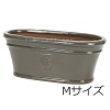 イギリスRHS・プレミアム釉薬鉢・オーバル 32cm (チャコールグレー) (SS-SPK-RH15M-CG)